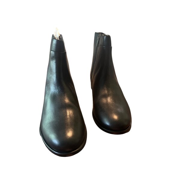 Frye Charlie Seam Short Black Leather Ankle Boots 10M Side Zippers Womens - Picture 5 of 9